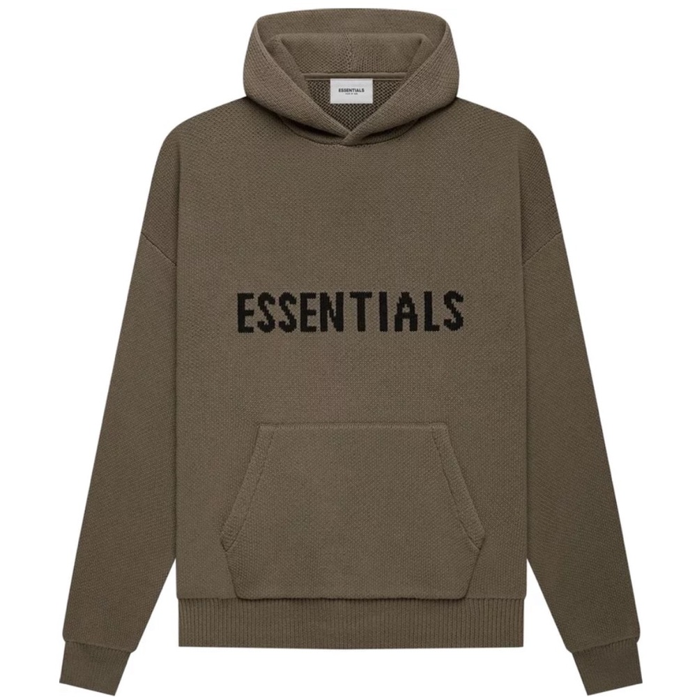 Green knit essentials hoodie